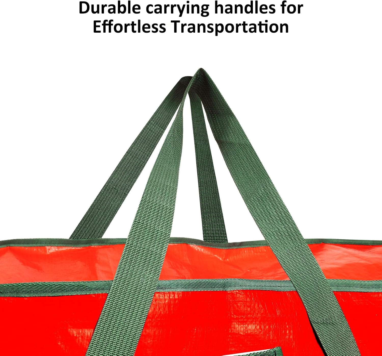 FUCDTEFC 7.5 Ft Christmas Tree Storage Bag. Large Heavy Duty Artificial Tree Bag with Reinforced Handles and Dual Zippers. Extra Large Waterproof Durable Storage Container for Xmas Trees (Red) - Image 2